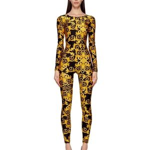 Versace Jeans Couture Black Baroque Open Back Jumpsuit (US 2)